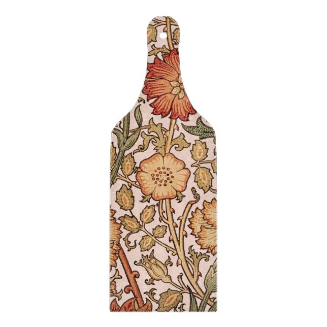 William Morris Pink Rose Flower Wallpaper Pattern Cutting Board (Front)