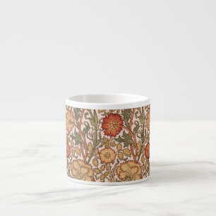 William Morris Pink Rose Flower Wallpaper Pattern Espresso Cup