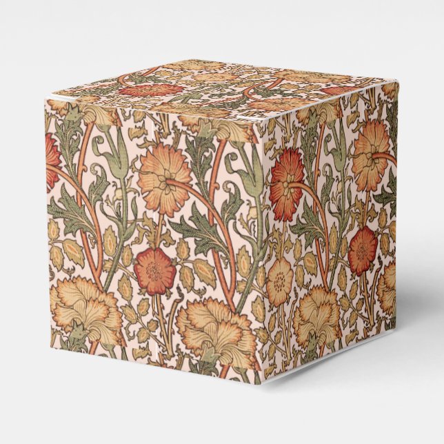 William Morris Pink Rose Flower Wallpaper Pattern Favour Box (Front Side)