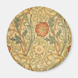 William Morris Pink Rose Flower Wallpaper Pattern Magnet