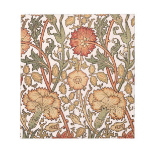 William Morris Pink Rose Flower Wallpaper Pattern Notepad