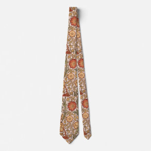 William Morris Pink Rose Flower Wallpaper Pattern Tie