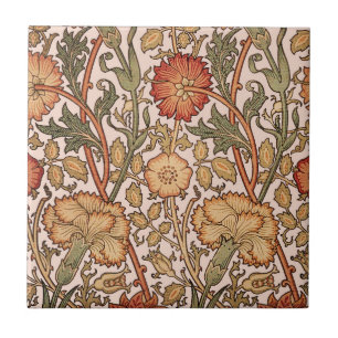 William Morris Pink Rose Flower Wallpaper Pattern Tile