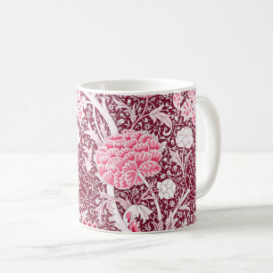 William Morris Pink Rose Gold Floral Pattern Coffee Mug