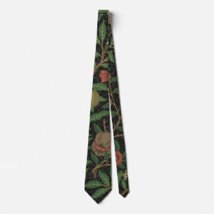 William Morris Pomegranate Black Fruit Tie