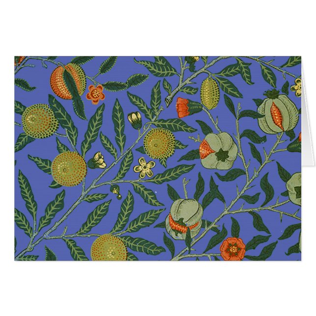 William Morris Pomegranate Blue Colourful Wallpape (Front Horizontal)