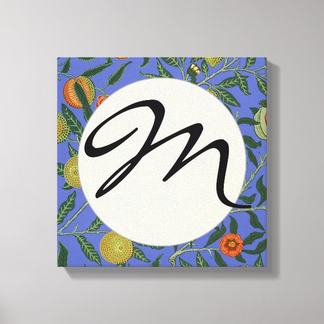 William Morris Pomegranate Blue Colourful Wallpape Canvas Print (Front)