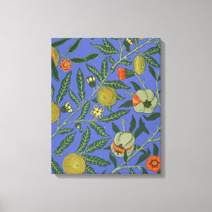 William Morris Pomegranate Blue Colourful Wallpape Canvas Print