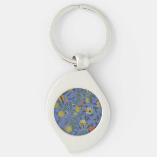 William Morris Pomegranate Blue Colourful Wallpape Key Ring
