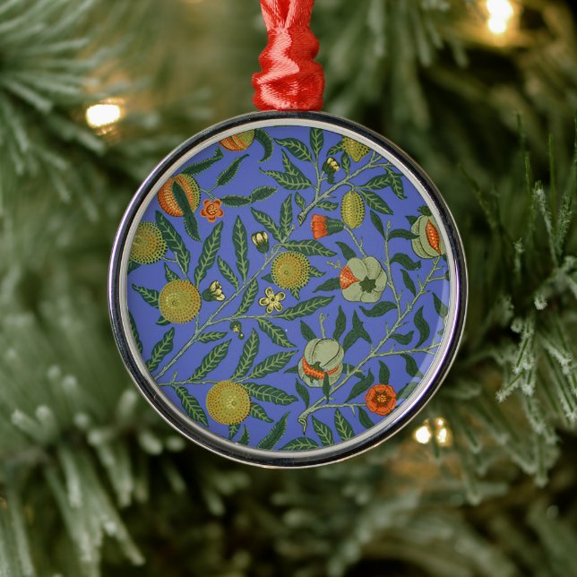 William Morris Pomegranate Blue Colourful Wallpape Metal Tree Decoration (Tree)