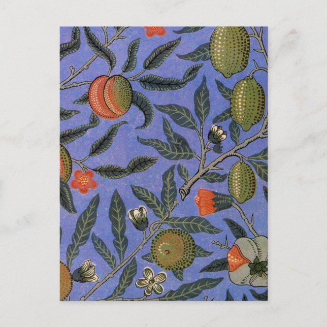 William Morris Pomegranate Blue Colourful Wallpape Postcard (Front)