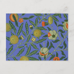William Morris Pomegranate Blue Colourful Wallpape Postcard