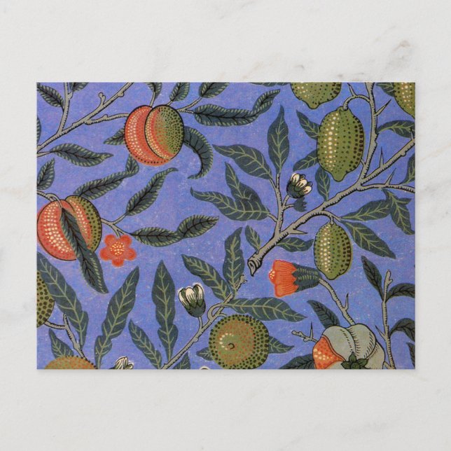 William Morris Pomegranate Blue Colourful Wallpape Postcard (Front)