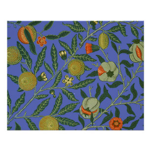 William Morris Pomegranate Blue Colourful Wallpape Poster