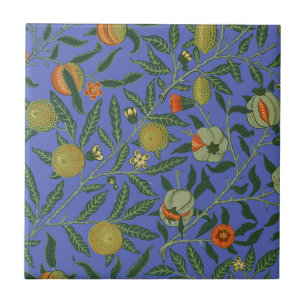 William Morris Pomegranate Blue Colourful Wallpape Tile