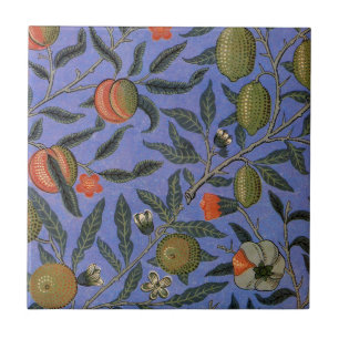 William Morris Pomegranate Blue Colourful Wallpape Tile