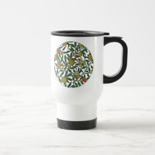 William Morris Pomegranate Blue Colourful Wallpape Travel Mug