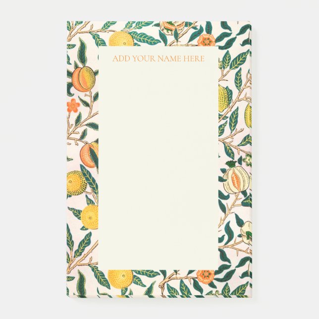 WILLIAM MORRIS POMEGRANATE DESIGN POST IT NOTES (Front)