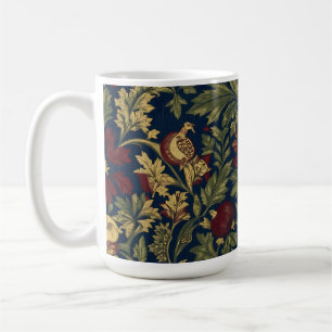 William Morris Pomegranate Floral Navy Pattern Coffee Mug