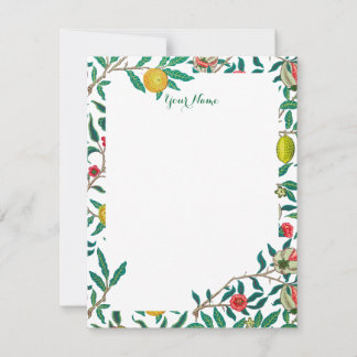 William Morris Pomegranate In Bright White Card