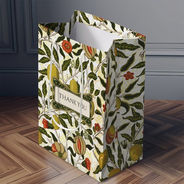 William Morris Pomegranate Lemons Fruits Pattern Medium Gift Bag (Creator Uploaded)