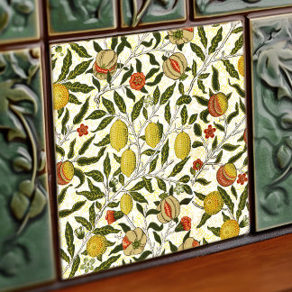 William Morris Pomegranate Lemons Vintage Pattern Tile