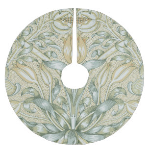 William Morris Pomegranate Pattern Antique Lily Brushed Polyester Tree Skirt