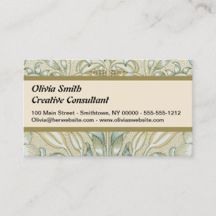 William Morris Pomegranate Pattern Antique Lily  Business Card