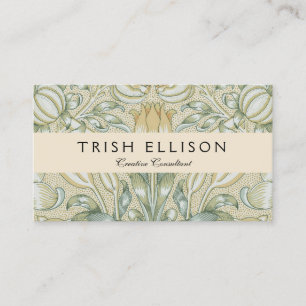 William Morris Pomegranate Pattern Antique Lily  Business Card