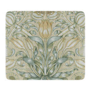 William Morris Pomegranate Pattern Antique Lily  Cutting Board