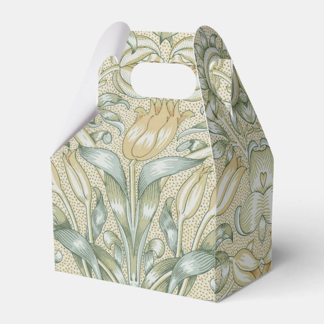 William Morris Pomegranate Pattern Antique Lily  Favour Box (Back Side)