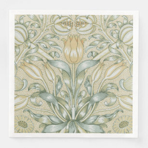 William Morris Pomegranate Pattern Antique Lily  Napkin