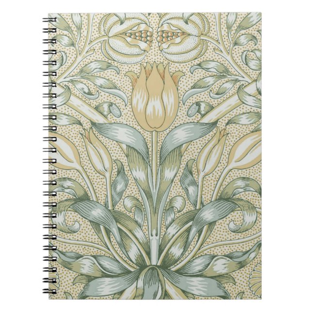 William Morris Pomegranate Pattern Antique Lily  Notebook (Front)
