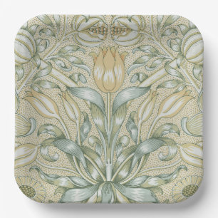 William Morris Pomegranate Pattern Antique Lily Paper Plate
