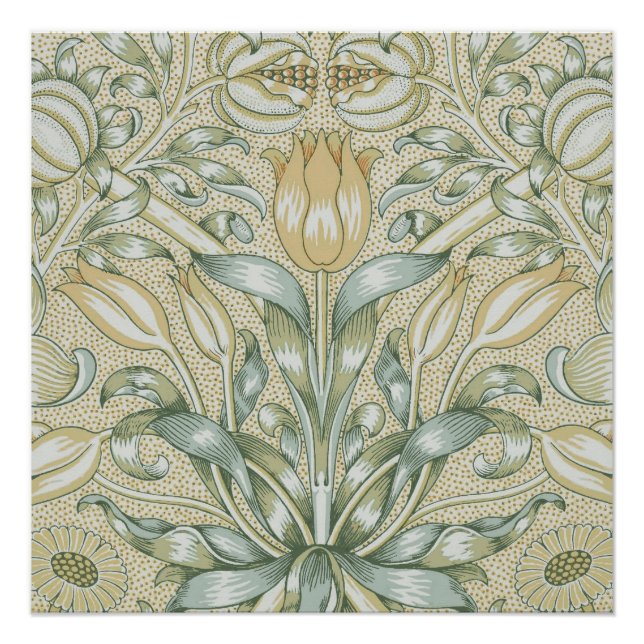 William Morris Pomegranate Pattern Antique Lily  Poster (Front)