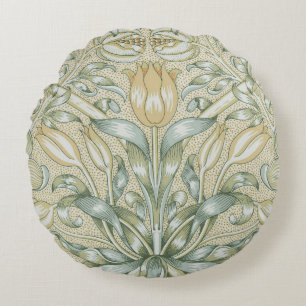 William Morris Pomegranate Pattern Antique Lily  Round Cushion