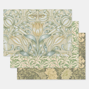 William Morris Pomegranate Pattern Antique Lily  Wrapping Paper Sheet