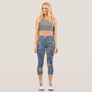 William Morris Pomegranate Wallpaper Capri Leggings
