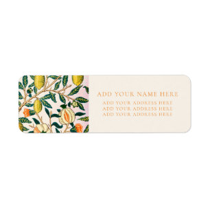WILLIAM MORRIS "POMEGRANATES" RETURN ADDRESS LABEL