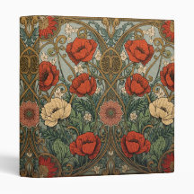 William Morris Poppies Floral Art Nouveau Pattern 
