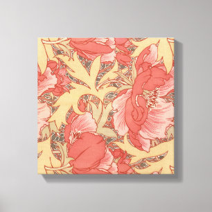 William Morris Poppies Floral Art Nouveau Pattern Canvas Print