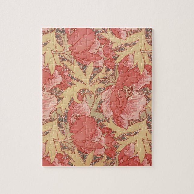 William Morris Poppies Floral Art Nouveau Pattern Jigsaw Puzzle (Vertical)