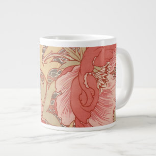 William Morris Poppies Floral Art Nouveau Pattern Large Coffee Mug