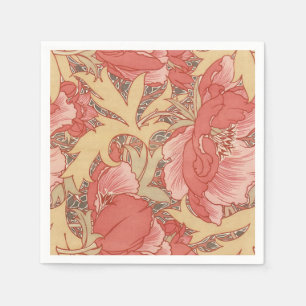 William Morris Poppies Floral Art Nouveau Pattern Napkin