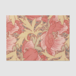 William Morris Poppies Floral Art Nouveau Pattern Tissue Paper