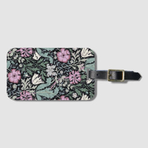 William Morris Poppy Botanical Victorian Wallpaper Luggage Tag