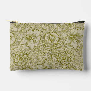 William Morris Poppy Classic Floral Green Accessory Pouch