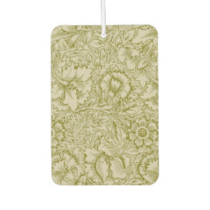 William Morris Poppy Classic Floral Green Car Air Freshener