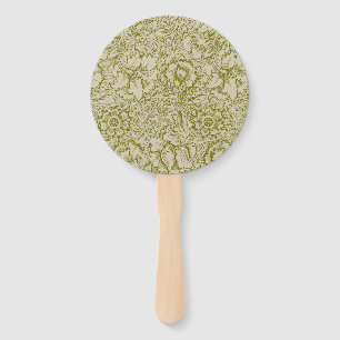 William Morris Poppy Classic Floral Green Hand Fan