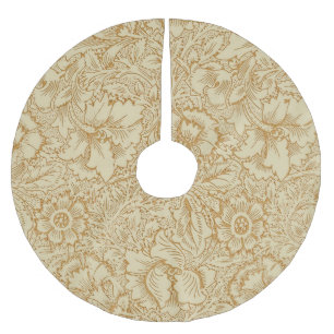 William Morris Poppy Floral Wallpaper Brushed Polyester Tree Skirt